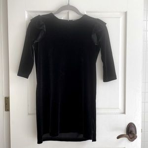 J Crew black velvet party dress